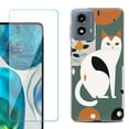 thumbnail image 1 of Phone Case for Motorola Moto G 5G 2024, with Tempered Glass Screen Protector, by OneToughShield - Cat, 1 of 3