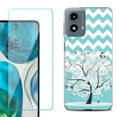 thumbnail image 1 of Phone Case for Motorola Moto G 5G 2024, with Tempered Glass Screen Protector, by OneToughShield - Chevron/Tree, 1 of 3