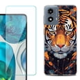 thumbnail image 1 of Phone Case for Motorola Moto G 5G 2024, with Tempered Glass Screen Protector, by OneToughShield - Cyberpunk Tiger, 1 of 3