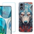 thumbnail image 1 of Phone Case for Motorola Moto G 5G 2024, with Tempered Glass Screen Protector, by OneToughShield - Cyberpunk Wolf, 1 of 3