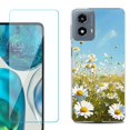 thumbnail image 1 of Phone Case for Motorola Moto G 5G 2024, with Tempered Glass Screen Protector, by OneToughShield - Daisy Field, 1 of 3
