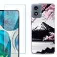 thumbnail image 1 of Phone Case for Motorola Moto G 5G 2024, with Tempered Glass Screen Protector, by OneToughShield - Fuji Sakura, 1 of 3
