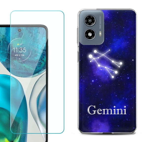 Phone Case for Motorola Moto G 5G 2024, with Tempered Glass Screen Protector, by OneToughShield - Gemini