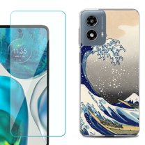 Phone Case for Motorola Moto G 5G 2024, with Tempered Glass Screen Protector, by OneToughShield - Great Wave