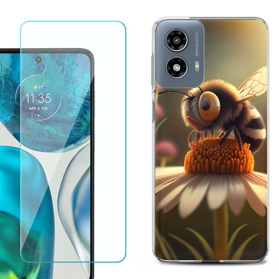 Phone Case for Motorola Moto G 5G 2024, with Tempered Glass Screen Protector, by OneToughShield - Little Bee