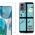 thumbnail image 1 of Phone Case for Motorola Moto G 5G 2024, with Tempered Glass Screen Protector, by OneToughShield - Moon Owl, 1 of 3