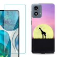 thumbnail image 1 of Phone Case for Motorola Moto G 5G 2024, with Tempered Glass Screen Protector, by OneToughShield - Moonlight Giraffe, 1 of 3