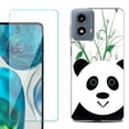 thumbnail image 1 of Phone Case for Motorola Moto G 5G 2024, with Tempered Glass Screen Protector, by OneToughShield - Panda, 1 of 3