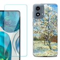 thumbnail image 1 of Phone Case for Motorola Moto G 5G 2024, with Tempered Glass Screen Protector, by OneToughShield - Peach Tree Blossom, 1 of 3