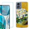 thumbnail image 1 of Phone Case for Motorola Moto G 5G 2024, with Tempered Glass Screen Protector, by OneToughShield - Roses, 1 of 3