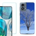 thumbnail image 1 of Phone Case for Motorola Moto G 5G 2024, with Tempered Glass Screen Protector, by OneToughShield - Snowing Tree, 1 of 3