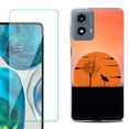 thumbnail image 1 of Phone Case for Motorola Moto G 5G 2024, with Tempered Glass Screen Protector, by OneToughShield - Sunset Flamingo, 1 of 3