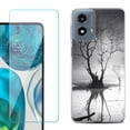 thumbnail image 1 of Phone Case for Motorola Moto G 5G 2024, with Tempered Glass Screen Protector, by OneToughShield - Tree BW, 1 of 3
