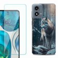 thumbnail image 1 of Phone Case for Motorola Moto G 5G 2024, with Tempered Glass Screen Protector, by OneToughShield - Wolf Winter, 1 of 3