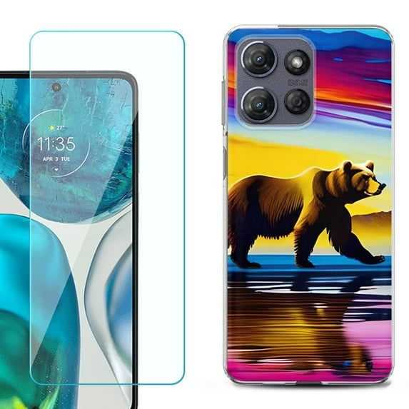 Phone Case for Motorola Moto G 5G 2026, with Screen Protector, by OneToughShield - Bear