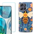 thumbnail image 1 of Phone Case for Motorola Moto G 5G 2026, with Screen Protector, by OneToughShield - Bee Flower, 1 of 5
