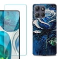 thumbnail image 1 of Phone Case for Motorola Moto G 5G 2026, with Screen Protector, by OneToughShield - Blue Rose, 1 of 5