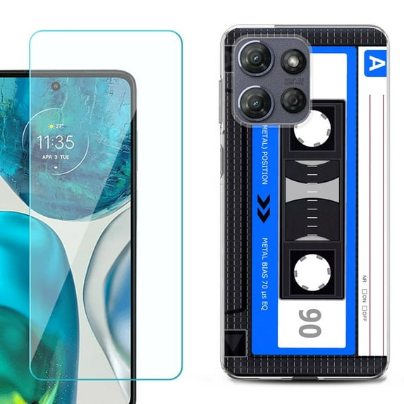 Phone Case for Motorola Moto G 5G 2026, with Screen Protector, by OneToughShield - Cassette Blue
