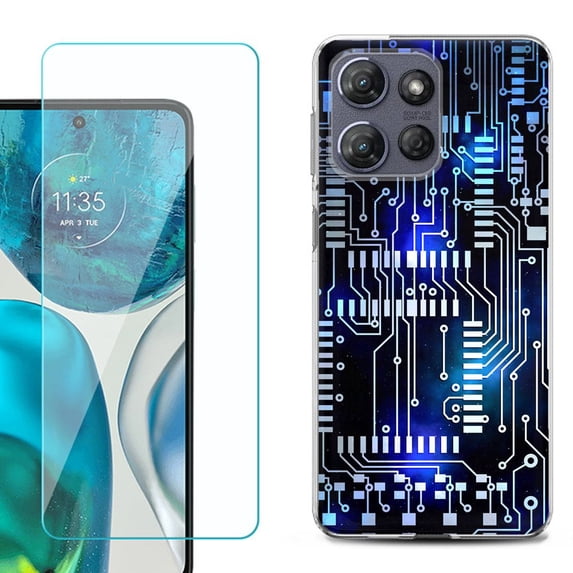 Phone Case for Motorola Moto G 5G 2026, with Screen Protector, by OneToughShield - Cosmos Circuit