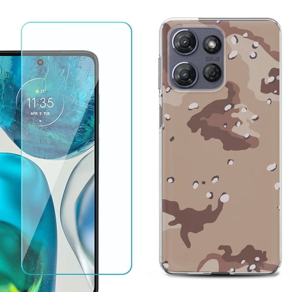 Phone Case for Motorola Moto G 5G 2026, with Screen Protector, by OneToughShield - Desert Camo