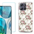 thumbnail image 1 of Phone Case for Motorola Moto G 5G 2026, with Screen Protector, by OneToughShield - Floral/Rose, 1 of 5