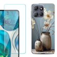 thumbnail image 1 of Phone Case for Motorola Moto G 5G 2026, with Screen Protector, by OneToughShield - Flower Sensation, 1 of 5