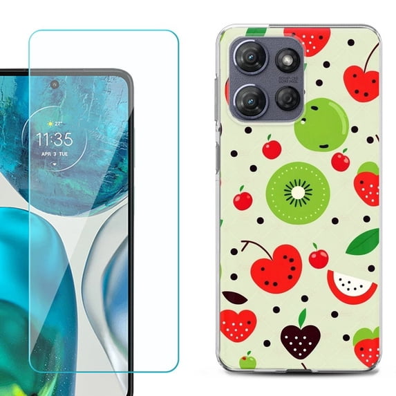 Phone Case for Motorola Moto G 5G 2026, with Screen Protector, by OneToughShield - Fruit Mix