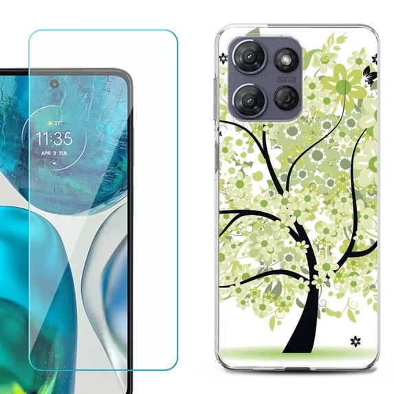 Phone Case for Motorola Moto G 5G 2026, with Screen Protector, by OneToughShield - Green Tree