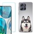 thumbnail image 1 of Phone Case for Motorola Moto G 5G 2026, with Screen Protector, by OneToughShield - Husky Face, 1 of 5