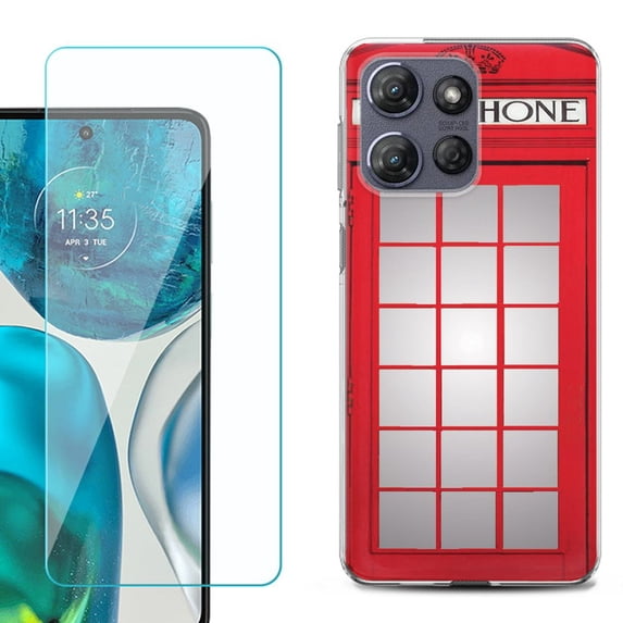 Phone Case for Motorola Moto G 5G 2026, with Screen Protector, by OneToughShield - Phone Booth Red