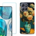 thumbnail image 1 of Phone Case for Motorola Moto G 5G 2026, with Screen Protector, by OneToughShield - Roses in a vase, 1 of 5