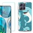 thumbnail image 1 of Phone Case for Motorola Moto G 5G 2026, with Screen Protector, by OneToughShield - Smiling Dolphin, 1 of 5