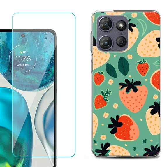 Phone Case for Motorola Moto G 5G 2026, with Screen Protector, by OneToughShield – Strawberry Mix