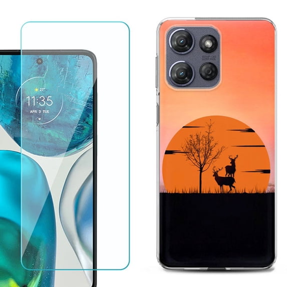 Phone Case for Motorola Moto G 5G 2026, with Screen Protector, by OneToughShield - Sunset Deer