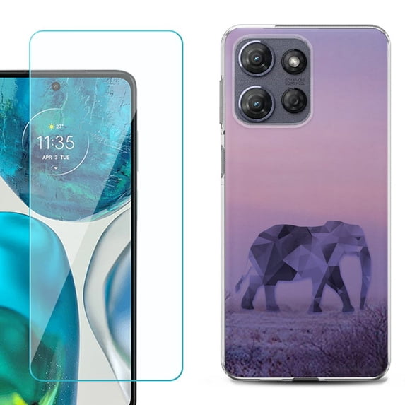 Phone Case for Motorola Moto G 5G 2026, with Screen Protector, by OneToughShield - Twilight Elephant