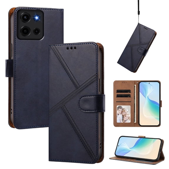 Phone Case for Motorola Moto G Play 2026, Flip Wallet PU Leather Case with Card Holder, Magnetic Closure Protective Cover,Blue,For Moto G Play 2026