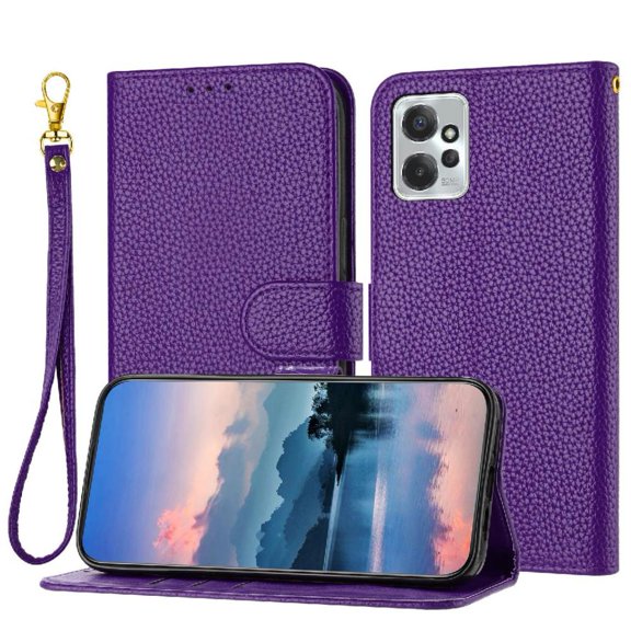Phone Case for Motorola Moto G Power 2023 PU Lether Flip Folio Wallet Card Slots Holder Litch Pattern