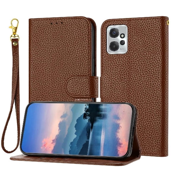 Phone Case for Motorola Moto G Power 2023 PU Lether Flip Folio Wallet Card Slots Holder Litch Pattern