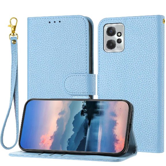 Phone Case for Motorola Moto G Power 2023 PU Lether Flip Folio Wallet Card Slots Holder Litch Pattern
