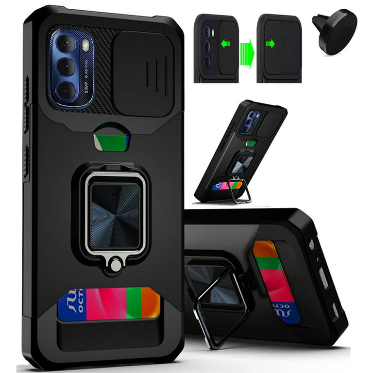 kans half acht Stad bloem Phone Case for Motorola Moto G Stylus 4G 2022 Camera Cover Card Holder  (3in1 Case Black +Car Mount) - Walmart.com