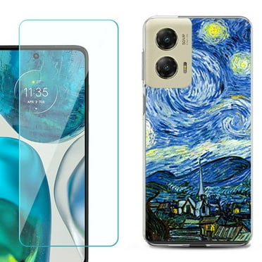Phone Case for Motorola Moto G Stylus 5G 2024, Shockproof Case Cover with Tempered Glass Screen Protector, by OneToughShield - Starry Night Paris