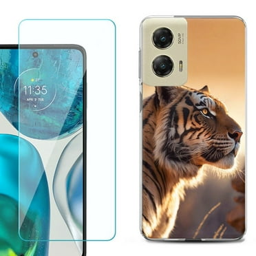 Phone Case for Motorola Moto G Stylus 5G 2024, Shockproof Case Cover with Tempered Glass Screen Protector, by OneToughShield - Tiger