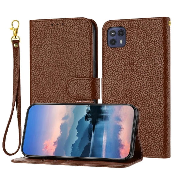 Phone Case for Motorola Moto G50 5G Flip Folio PU Lether Litch Pattern Card Slots Holder Wallet