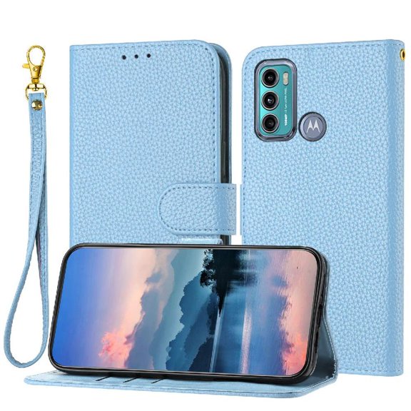 Phone Case for Motorola Moto G60/G40 Fusion Flip Folio Litch Pattern PU Lether Wallet Card Slots Holder