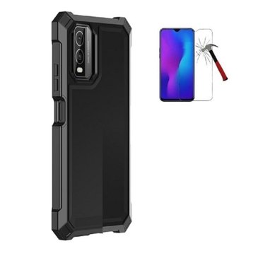 Nokia C210 Case With Ring Stand & Tempered Glass Screen Protector – Tough Hybrid