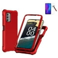 thumbnail image 1 of Phone Case for Nokia C300 (Straight Talk/ TracFone/Consumer Cellular),  Full Body  TPU Cover Case + Tempered Glass (Red), 1 of 5