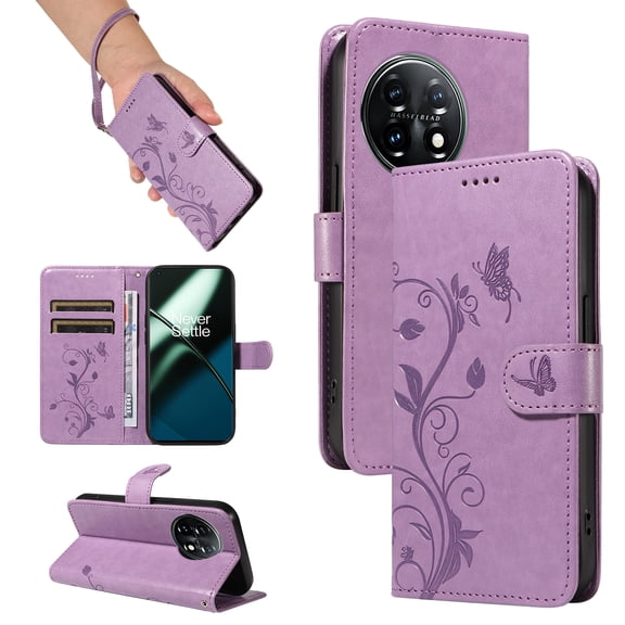 Phone Case for OnePlus 11, PU Leather Card Slots with Kickstand Function Shockproof Wallet Cover for OnePlus 11