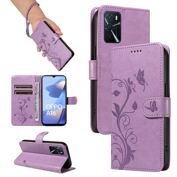 Phone Case for Oppo A54s, PU Leather Card Slots with Kickstand Function Shockproof Wallet Cover for Oppo A54s