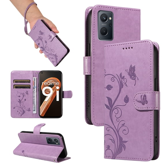 Phone Case for Oppo A76 4G, PU Leather Card Slots with Kickstand Function Shockproof Wallet Cover for Oppo A76 4G