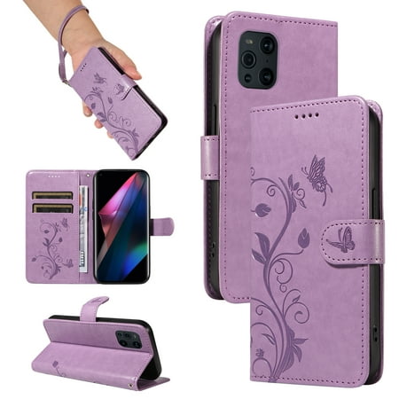 Phone Case for Oppo Find X3 Pro, PU Leather Card Slots with Kickstand Function Shockproof Wallet Cover for Oppo Find X3 Pro